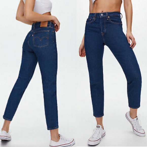 Levi’s Wedgie Icon High Rise Ankle Jeans Tapered Leg Dark Wash Size 25 NWT - Picture 1 of 15